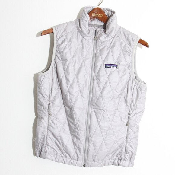 Patagonia Jackets & Blazers - Patagonia Women's Nano Puff Vest Puffer Quilted Full Zip Light Gray Size Small